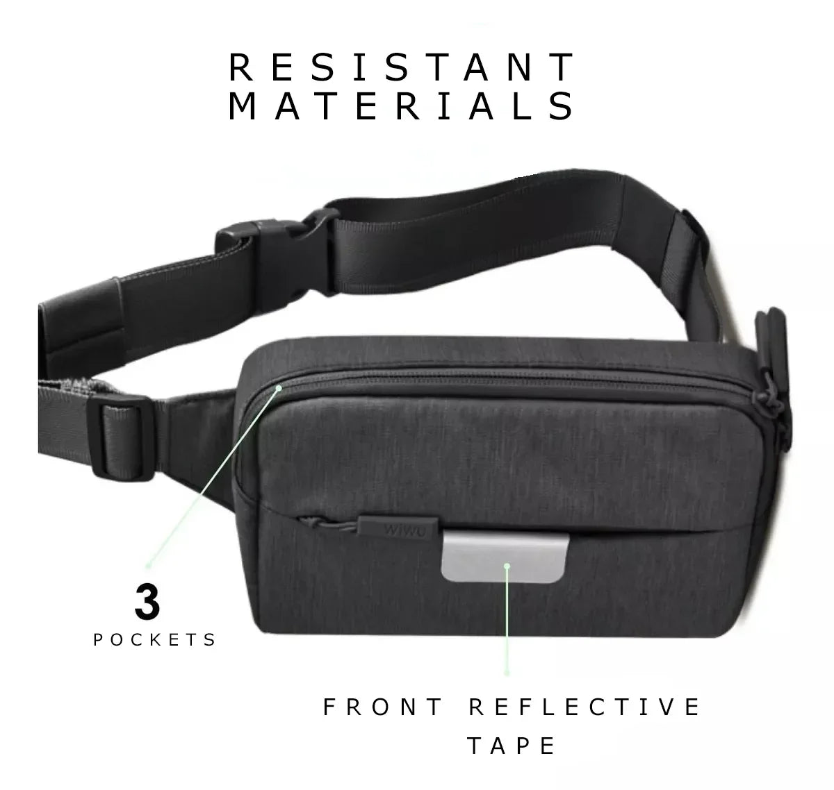Wiwu Funny Pack Shoulder & Waist Pouch - Gray - Tashqila Wiwu Funny Pack Shoulder & Waist Pouch - Gray - Tashqila